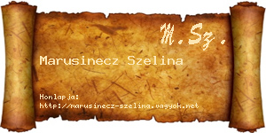 Marusinecz Szelina névjegykártya